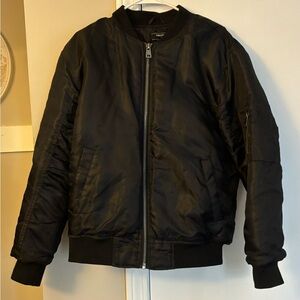 Men's Forever 21 Black Bomber Jacket